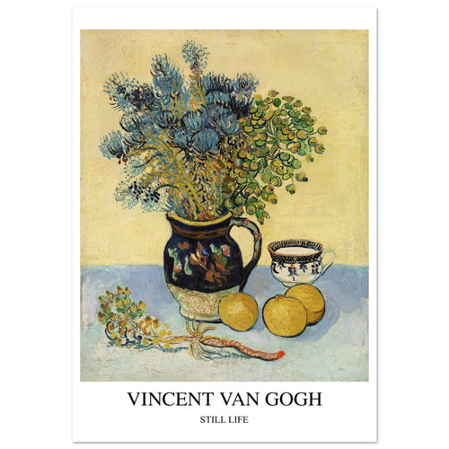 Artfulprints Poster met Lijst Vincent van Gogh - Still life   - 50x70 cm - Geel