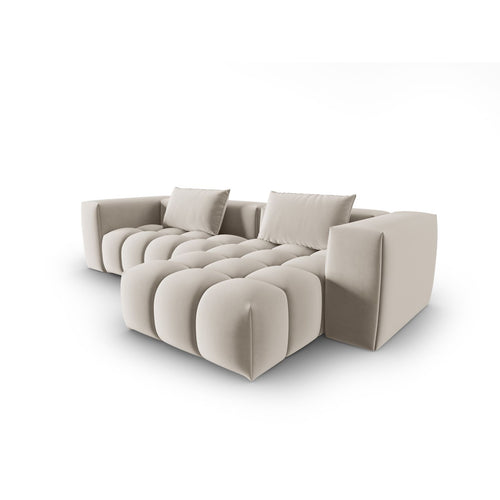 Cosmopolitan Design - Modulaire hoekbank rechts Verona 3-zits, flueel ecru - 145x260x70cm