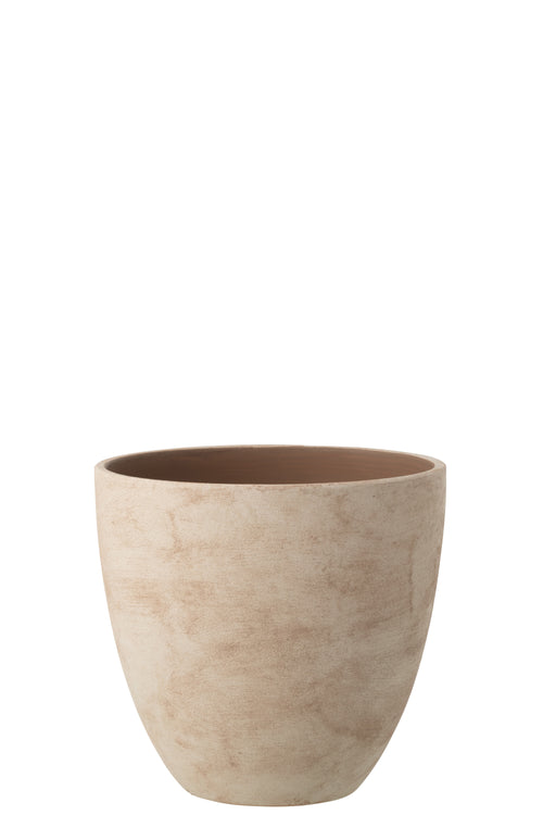 J-Line bloempot Rond - keramiek - beige - large
