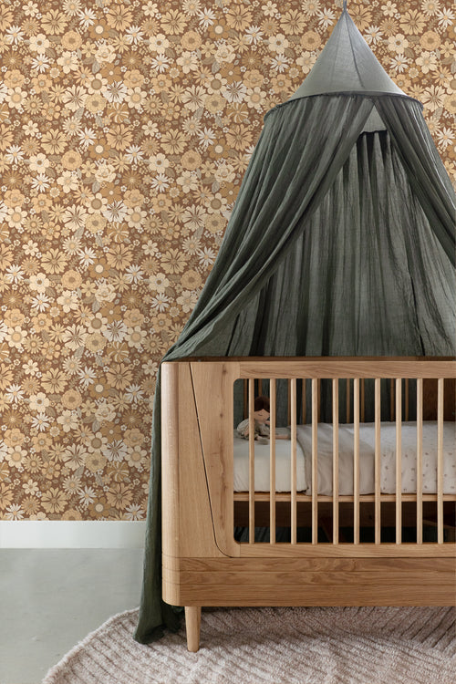 ESTAhome behang retro bloemen beige en bruin - 50 x 900 cm - 130965 - vtwonen shop