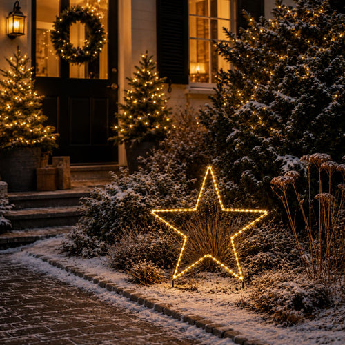 Luca Lighting Garden d'Light Ster Tuinsteker met Warm Witte LED-Verlichting - Kerstversiering met 8 Lichtstanden - Guirlande voor de Tuin -