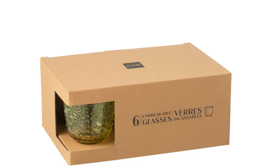 J-Line glas - kunststof - groen - doos van 6 - vtwonen shop