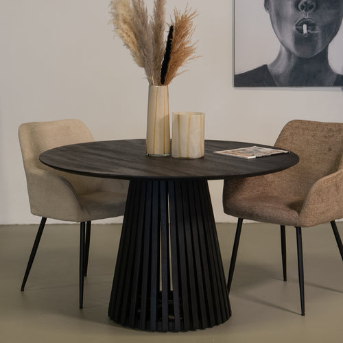 Giga Meubel Eettafel Seppe - Rond - Mangohout - 120cm - vtwonen shop
