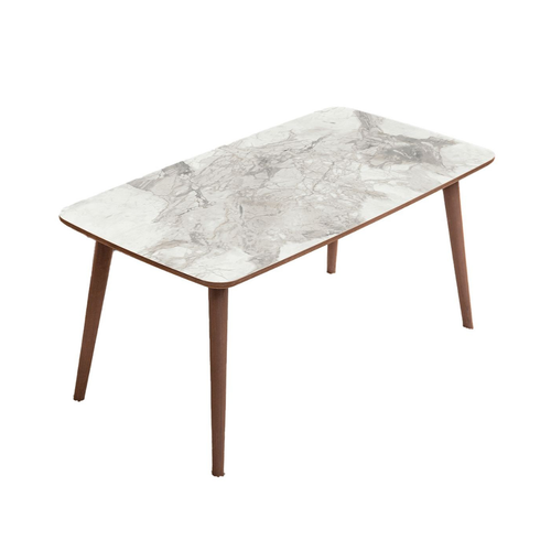 Calicosy - Salontafel LIORA - Wit marmereffect 100x54x45 cm