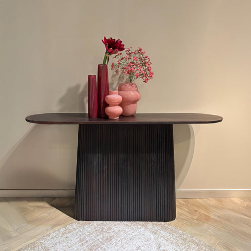 Livingfurn wandtafel Salvator Walnut - 140cm - mangohout - vtwonen shop