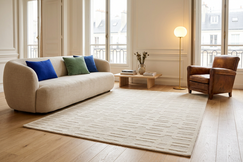 AFK Living vloerkleed Link - reliëfeffect - beige - 160x213 cm