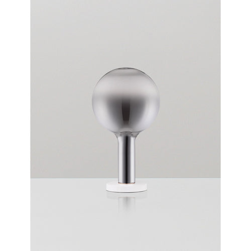 Nova Luce NOSTOS Bolvormige tafellamp in rookgrijs, goud en mat wit, dimbaar met touchbediening, LED 3W 165lm 3000K