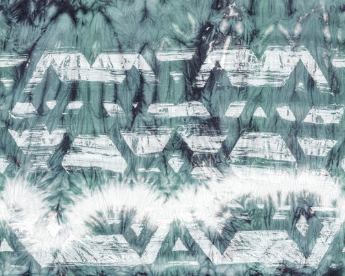 Sanders & Sanders fotobehang tie-dye shibori motief blauwgroen - 350 x 280 cm - 612032 - vtwonen shop