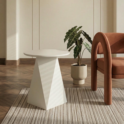 Furnhouse ronde salontafel Aura - Crème wit - Ø 50 cm