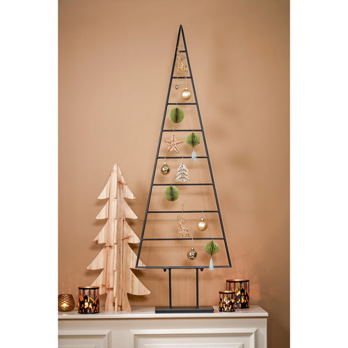 Mica Decorations Decoratie Kerstboom - L50 x B15 x H152 cm - Metaal - Zwart
