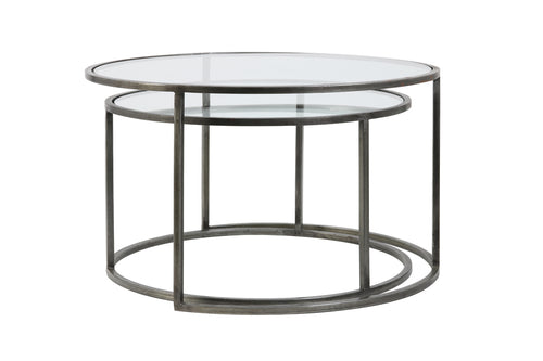 Light & Living salontafel DUARTE - Ø75x44cm - grijs - Set van 2