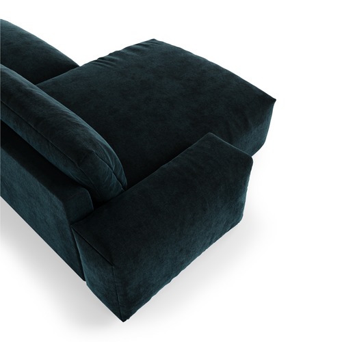 Sia Home - Hoekbank links BLISS - fluweel pauwblauw 310cm