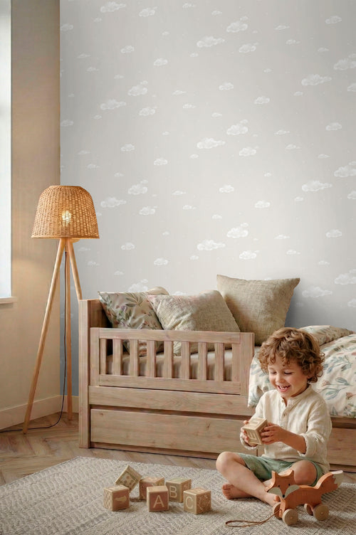 Sanders & Sanders behang wolkjes beige en wit - 53 cm x 10 m - 640461