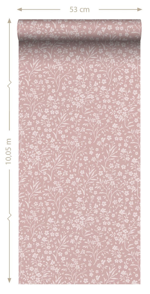ESTAhome behang bloemetjes roze - 53 cm x 10.05 m - 139884