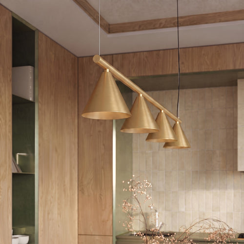 Sollux Lighting Kroonluchter NOX 4L goud - 122x14x215cm