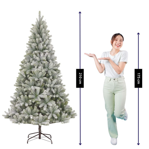 Black Box Trees Nagoya Kunstkerstboom - Kerstboom met Verlichting en Timerfunctie - Kerstversiering voor Binnen met 1448 Takken - Groen Frosted - H210