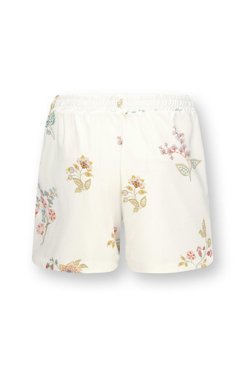Pip Studio - Bo Korte pyjamabroek - Dames - Blossom Chique - Wit - XL