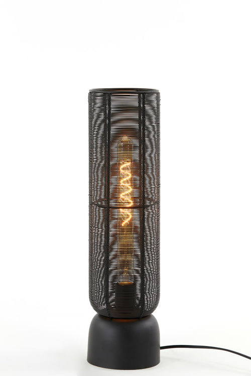 Light & Living tafellamp  - zwart - 13.5x13.5x49.5 cm