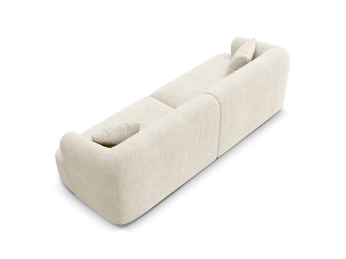 Cosmopolitan Design Modulaire bank Campi 4-zits, ribfluwelen ivoor - 90x255x70cm