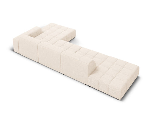 Cosmopolitan Design rechter hoekbank Chicago 5-zits, chenille lichtbeige - 167x348x78cm