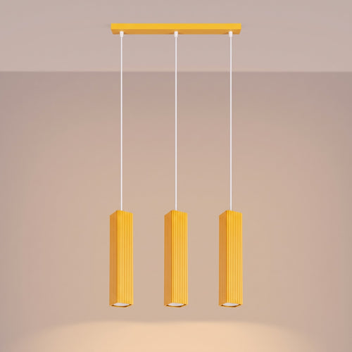 Sollux Lighting Hanglamp RAYO 3L geel - 45x6x98cm