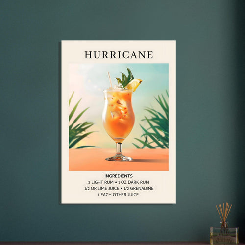 Artfulprints  Hurricane cocktail - Ingrediënten   poster 50x70 cm - vtwonen shop