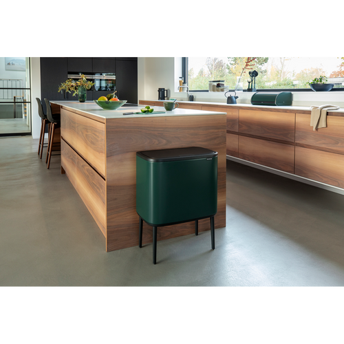 Bo Touch Bin, met 3 binnenemmers, 3 x 11 liter - Pine Green - vtwonen shop