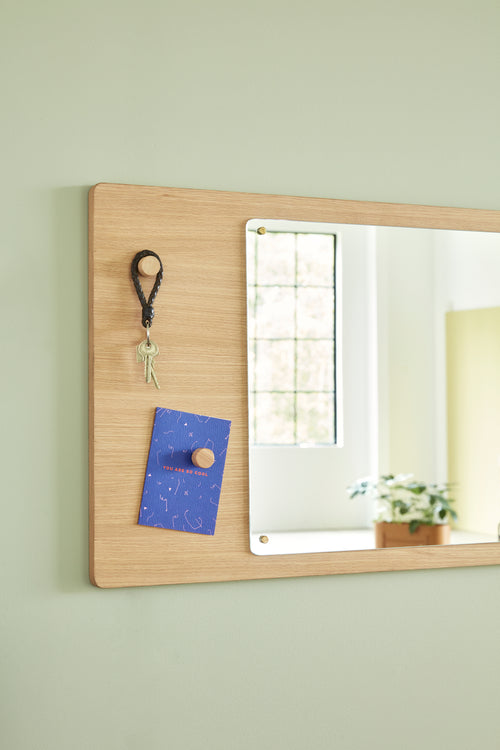 Hübsch spiegel Split - mdf/spiegelglas/eikenfineer/eikenhout - 80x3xh50cm