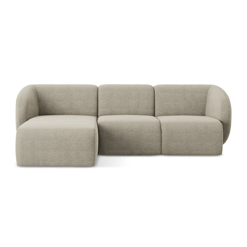 LaMiaSofa hoekbank links Cervo - bouclé - taupe - 248x166x99