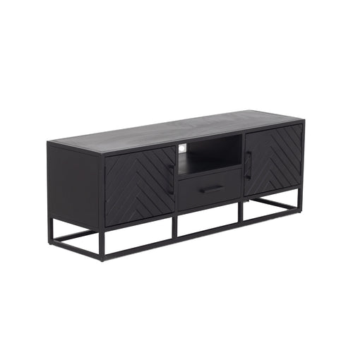 Giga Meubel Tv-meubel Isa - Zwart Mangohout - 140x40x50cm - vtwonen shop