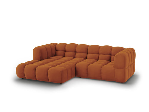 Cosmopolitan Design Modulaire hoekbank links Sky 3-zits, flueel, terracotta - 162x244x70cm