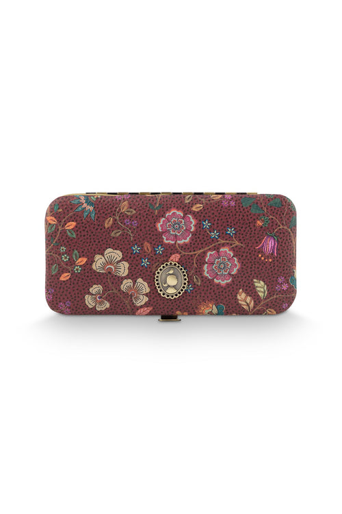 Pip Studio Manicureset Flora Bangalore Mini Dames - Donkerroze - 15x2x7,5 cm