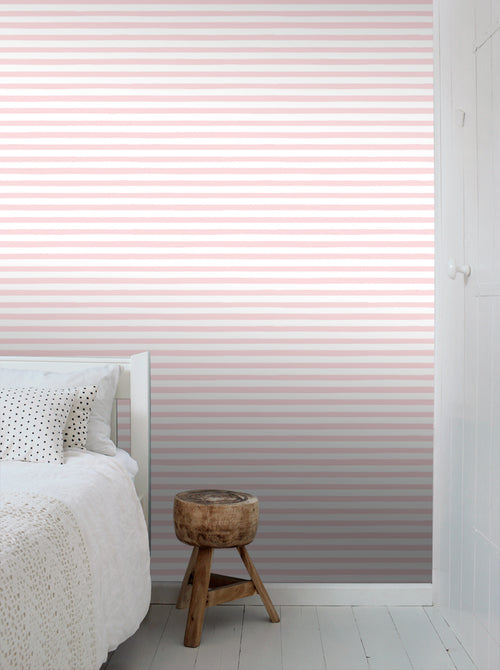 ESTAhome behang geschilderde strepen licht roze en wit - 53 cm x 10.05 m - 138969