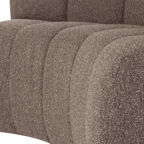 WOOOD eetbank halfronde hoek rugleuning Mojo - Bouclé - Bruin - 83x152x74