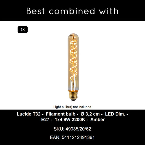 Lucide vloerlamp FOLD - 3xE27 - Wit - vtwonen shop