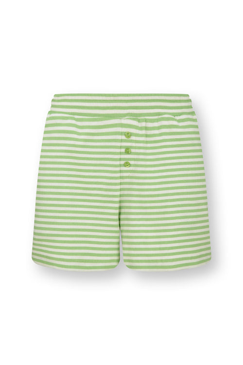 Pip Studio - Bobi Korte pyjamabroek - Dames - Little Sumo Stripe - Groen - XS