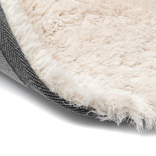 Rond hoogpolig vloerkleed Odelia beige/wit - Interieur05 - 240 x 240 cm - vtwonen shop