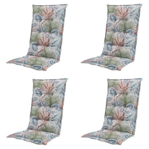Madison tuinstoelkussen hoge rug Cala - multikleur - 123x50x5cm - set van 4