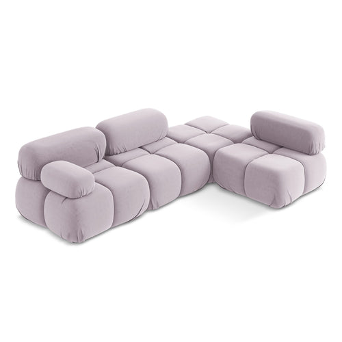 LaMiaSofa hoekbank rechts Sanremo - velours - lavendel - 285x190x70