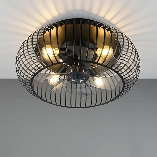 Trio Leuchten plafondventilator Johanna - 4 lichts - 61  x 25.5   cm - zwart