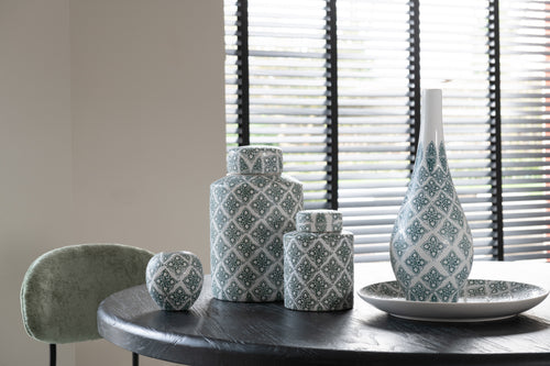 J-Line vaas Kousa - porselein - blauw/wit - 53 cm hoog - vtwonen shop