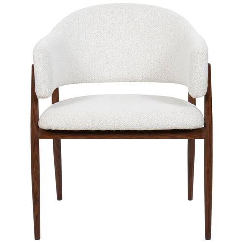 DÉJA Living Eetkamerstoel Dénia - Wit/Walnoot - Zithoogte 48cm - Set van 2 - vtwonen shop