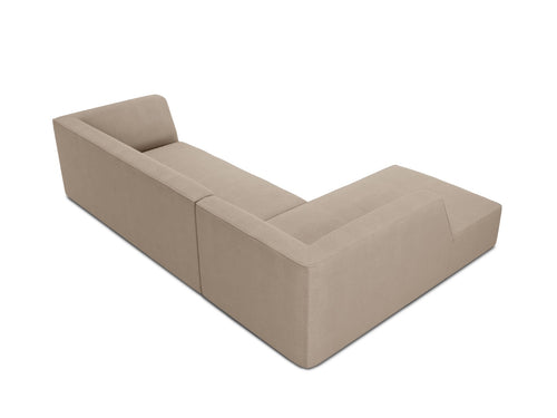 Micadoni linker hoekbank Ruby 4-zits, structurele stof, donkerbeige - 180x273x69cm