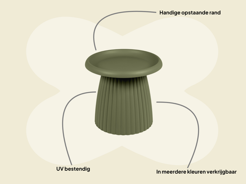 MaximaVida kunststof bijzettafel Mila rond 50 cm olijfgroen