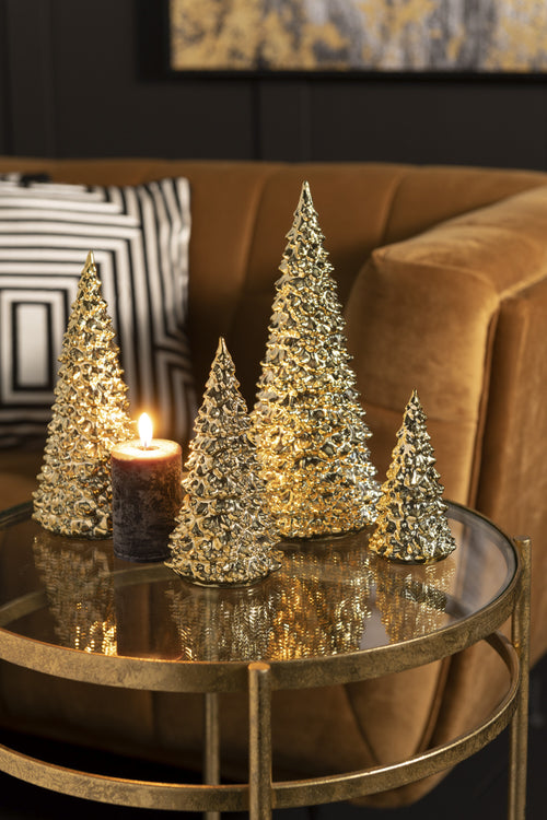 J-Line kaars - zwart - small - LED lichtjes