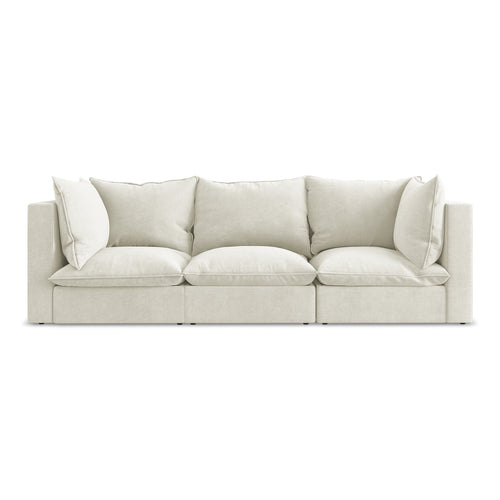 LaMiaSofa 3-zits bank Ravenna - textuurstof - beige - 255x90x77