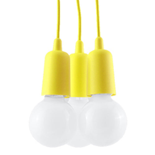 Sollux Lighting Hanglamp DIEGO 3 geel - 15x15x90cm