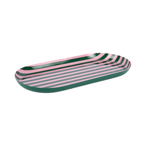 Present Time dienblad Animado Oval Large - groen - 38x18x2.5cm
