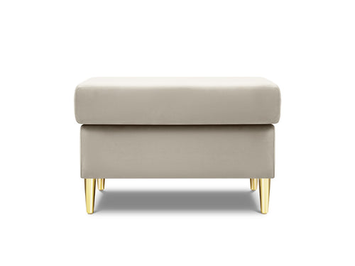 Cosmopolitan Design Poef Kyoto flueel, lichtbeige - 70x70x45cm