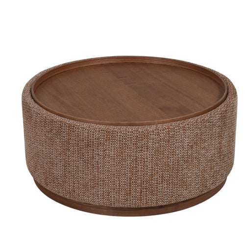 DÉJA Living Salontafel Marcia - Rond Terra/Walnoot - Incl. Opbergruimte - Ø83cm